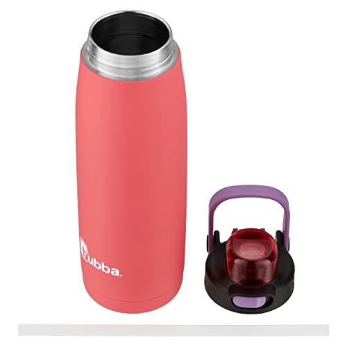 bubba Radiant Stainless Steel Rubberized Water Bottle with Straw, 24 Oz, Electric Berry