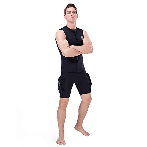 Wetsuit Vest Men 3mm Neoprene top Sleeveless Jacket for Men Diving Surfing Swimming Sailing XS Size