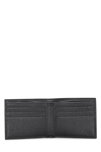 Gucci, Pre-Loved Black Leather Logo Bifold Wallet, Black