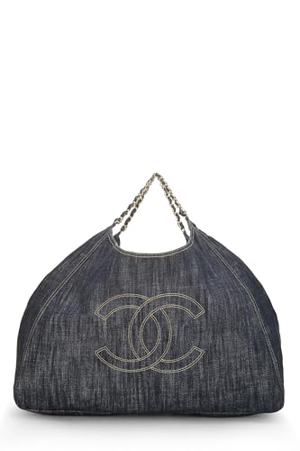 Chanel, Pre-Loved Dark Washed Denim Coco Cabas XL, Navy