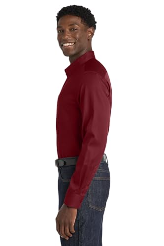 Port Authority Men's SuperPro React Twill Long Sleeve Button-Down Shirt, Marine Green, Small