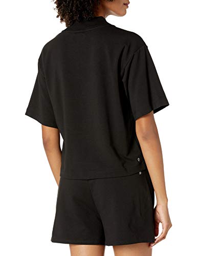 The Drop Women's Adeline Loose Short Sleeve Mockneck Drop Shoulder T-Shirt, Praline, XXS