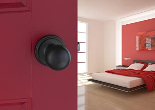 Copper Creek BK2030BC-6 Ball Door Knob, Privacy Function, 6 Pack, Black