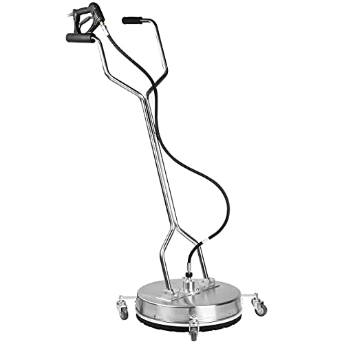 WOJET 20" Pressure Washer Surface Cleaner with 4 Wheels&Dual Handles, 4500PSI Stainless Steel Surface Cleaner Attachment for Pressure Washer for Concrete Driveway Sidewalk Deck Patio, Commercial Grade