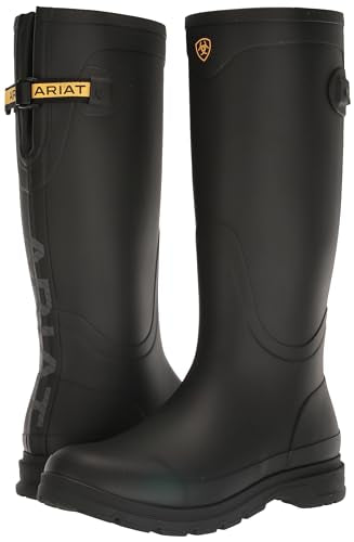 Ariat Women's Kelmarsh Rubber Boot Knee High, Black, 11 Narrow