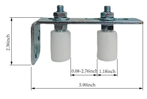 Slide Gate Guide L-Shape Bracket with Nylon Roller DORTIMATE KJ03A Adjustable Dual Nylon Rollers Sliding Gates Guide Roller (1.12 lbs)