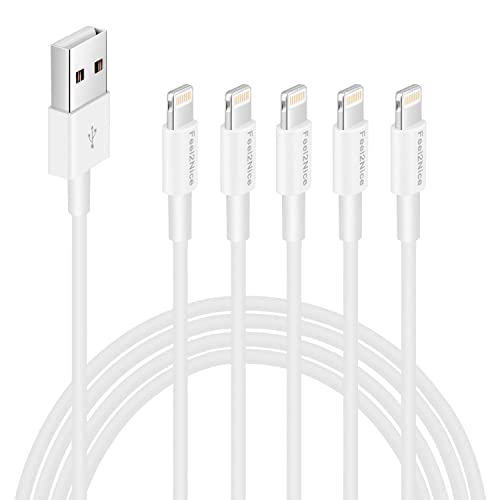 [ MFi Certified ] 5Pack 10ft iPhone Charger Cable, Long Lightning Cable 10 Foot, High Fast 10 Feet iPhone Charging Cable Cord Connector for iPhone 12 Mini 12 Pro Max 11 Pro MAX XS Xr X 6 AirPods