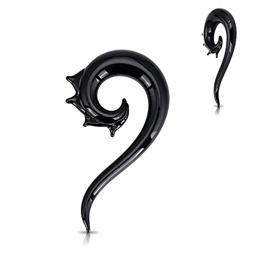 Stuppendux 4pc Blue 2Style Glass Ear Gauges Stretching Kit Tapers Plugs Piercing Stretcher 1/2'' 12MM