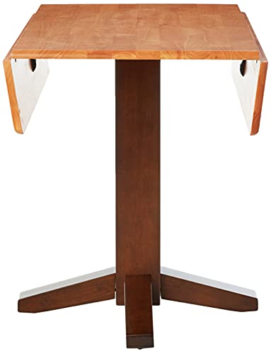 Solid Wood 36" Square Dual Drop Leaf Dining Table, White