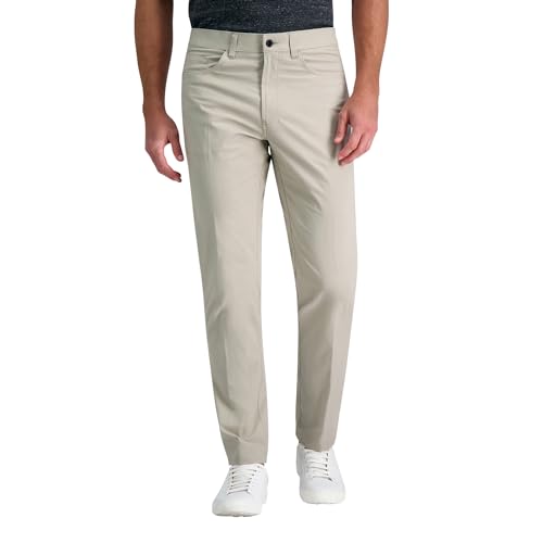 Kenneth Cole Reaction Men's Flex Waist Slim Fit 5 Pocket Casual Pant-Regular and Big and Tall, Khaki-BT