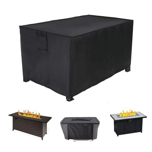 Coverfml Fire Pit Cover, Outdoor Fireplace Cover,Waterproof 600D Outdoor Rectangular Fire Fit Table Cover Deck Box Protector 40*28*22