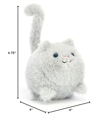 Jellycat Kitten Caboodle, Grey Stuffed Animal, 4 inches - Cats and Kittens Plush Toy - Classic Children's Gift