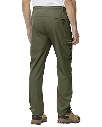 Gopune Men's Lightweight Joggers Quick Dry Hiking Athletic Pants Outdoor Running Casual Track PantsArmy Green,M