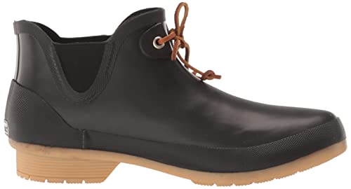 Chooka Womens Classic Tie Bootie Chelsea Rain, Black, 6 US