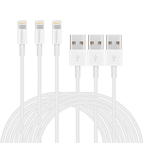 [ MFi Certified ] 5Pack 10ft iPhone Charger Cable, Long Lightning Cable 10 Foot, High Fast 10 Feet iPhone Charging Cable Cord Connector for iPhone 12 Mini 12 Pro Max 11 Pro MAX XS Xr X 6 AirPods