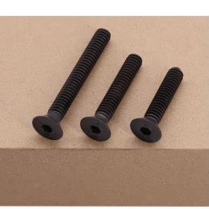 3/8-16 x 1-1/4" (12 PCS) Flat Head Socket Cap Screws, Black Oxide Finish, Hexagon Socket Countersunk Head Cap Screws, 10.9 Grade Alloy Steel, Full Thread, Coarse Thread, ASME/ANSI B18.3-8
