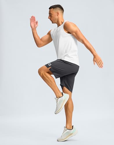 G Gradual Men's Gym Shorts wtih Zipper Pocket 9" Athletic Basketball Mesh Shorts for Men Workout Quick Dry Lightiweight(Cobalt Purple,M)