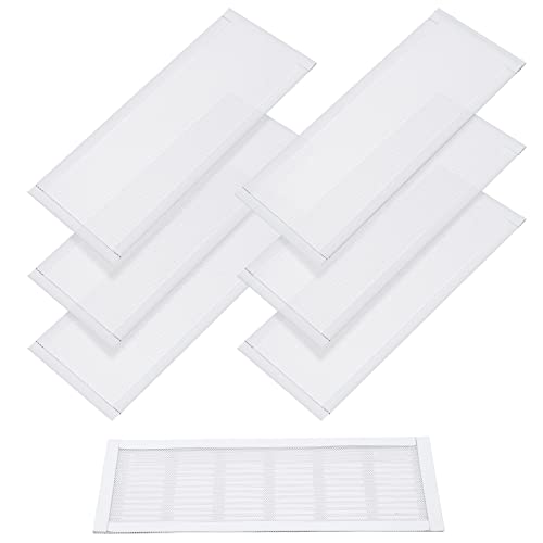 Floor Vent Covers Rectangle Air Vent Screen Cover Magnetic PVC Vent Mesh Floor Register Cover Plastic Vent Screen for Wall Ceiling Floor Catch Debris Hair Insect (White, 8 x 14 Inch)