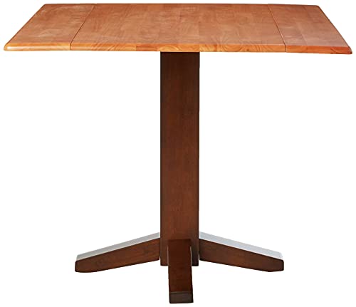 Solid Wood 36" Square Dual Drop Leaf Dining Table, White