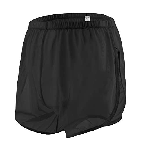 ZONBAILON Large Split Sides Men's Boxers Shorts Mesh Underwear See-Through Black Size M