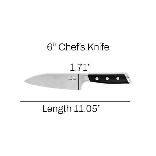 All-Clad Forged German Stainless Steel Chef Knife 6 Inch, Fully Forged, Expert Precision, Home Kitchen Knife, Cook Tool, Cookware Kitchen Tool, Kitchen Utensils, Ultra Sharp Knives