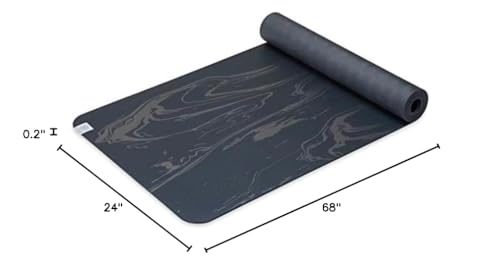 Gaiam Dry-Grip Yoga Mat - 5mm Thick Non-Slip Exercise & Fitness Mat for Standard or Hot Yoga, Pilates and Floor Workouts - Cushioned Support, Non-Slip Coat - 68 x 24 Inches - Marbled