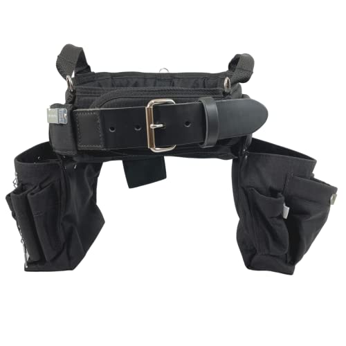 BOULDER BAG Professional Electrician's MAX Combo with Comfort Back Support Tool Belt, Leather Belt Buckle, Heavy Duty Work Belt, (Small 24-27 Inch Waist), Made in USA