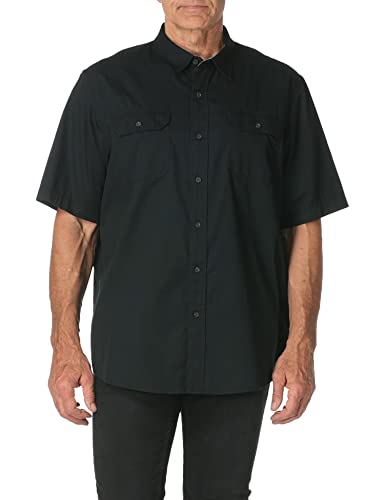 Wrangler Authentics mens Short Sleeve Classic Woven Button Down Shirt, Tawny Port Chambray, XX-Large US