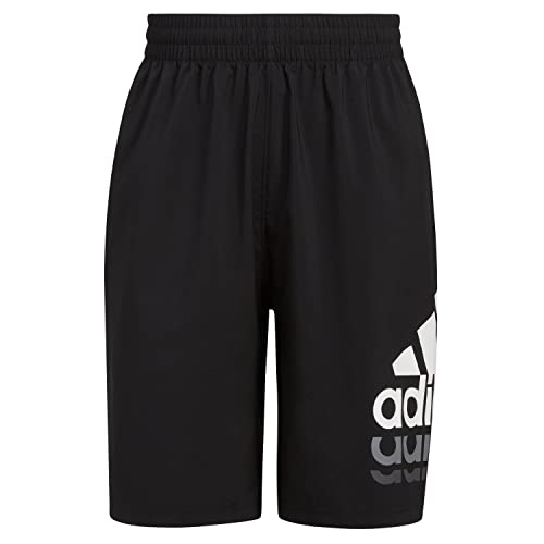 adidas Boys' Elastic Waistband Essential Woven Sportswear Shorts, Black Adi