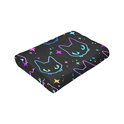 Colorful Cat Throw Blanket Plush Flannel Bed Sofa Couch Office Home Women Men Soft Warm Lightweight 50 x 60 inches