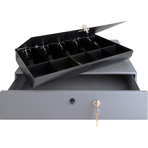 Sparco Removable Tray Cash Drawer,GRAY,3-3/4"H x 17-3/4"W x 15-3/4"D