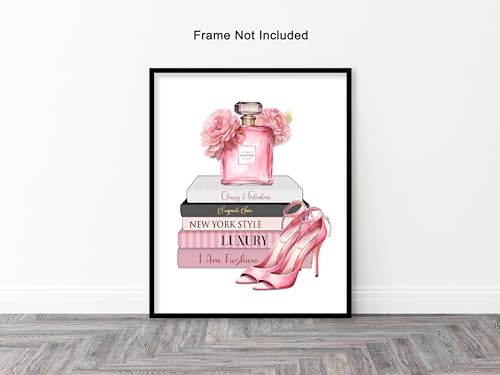 Poster Master Fashion Poster - Lady With A Camera Print - Trendy Art - Paris Art - Modern Art - Gift for Women & Fashionista - Glamour Wall Decor for Bedroom or Girl's Room, 11x14 Black Framed