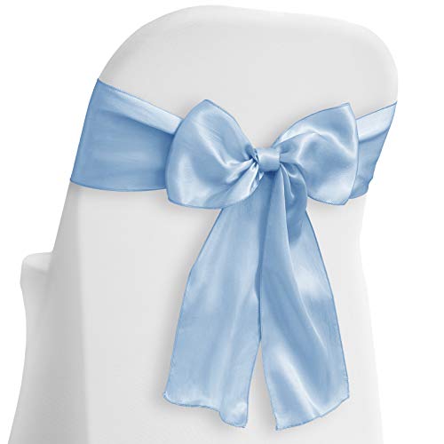 Lann's Linens - 10 Elegant Satin Wedding/Party Chair Cover Sashes/Bows - Ribbon Tie Back Sash - Red