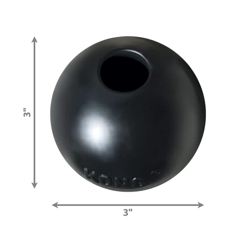 KONG Extreme Ball with Hole - Fetch Toy - Durable Dog Toy for Training, Interactive Playtime & More - Natural Extreme Rubber Ball - Black - for Large/Medium Dogs