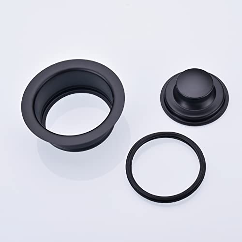 TRUSTMI Kitchen Sink Flange Stopper for Garbage Disposal Stainless Steel Universal 3-1/2 Inch Sink Drain Opening Replacement Accessories, Matte Black