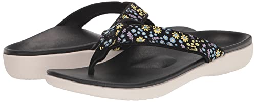 Spenco womens Yumi Nuevo Floral Flip Flop, White, 9.5 Wide US