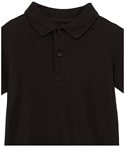 Nautica Boys' Big School Uniform Short Sleeve Pique Polo, Black, 14-16