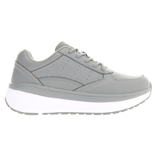 Propét Women's Ultima Leather Orthotic Athletic Shoes Grey 8.5 XX-Wide US