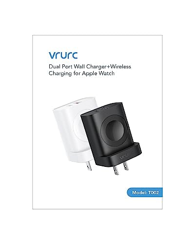 VRURC for Apple Watch Charger, PD 20W 3-in-1 Fast Charging Block with Magnetic Wireless Charging & Dual Ports, Foldable Plug USB C Wall Charger for iPhone 15 14 13, Android,Tablets etc-Black