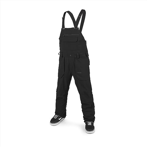 Volcom Mens Roan Bib Snowboard Pant Overalls, Dark Grey S3, Small US