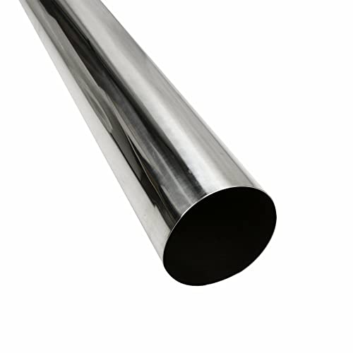 2.5 Inch Straight Pipe Stainless Steel T304 Tubing Piping 16 Gauge 48 Inch Long 2.5" OD Tailpipe DIY Pipe, Pack of 2