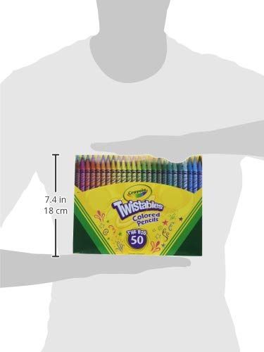 Crayola Twistables Colored Pencil Set (50ct), No Sharpen Colored Pencils For Kids, Kids Art Supplies for Back to School, 4+ [Amazon Exclusive]