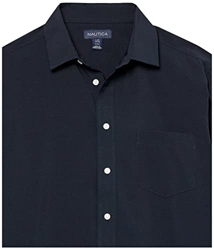 Nautica boys School Uniform Long Sleeve Performance Oxford Button-down Button Down Shirt, Navy, 8 US