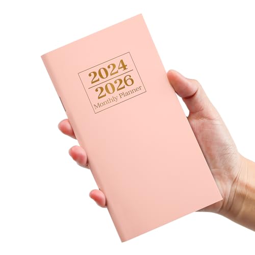 Pocket Calendar 2024-2026 for Purse, Monthly Pocket Planner Small Size (6.5" x 3.5"), Two Year Monthly Planner Pocket Size from July 2024 to June 2026 - Green