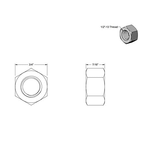 Hex Nuts 18-8 (10 Pcs)