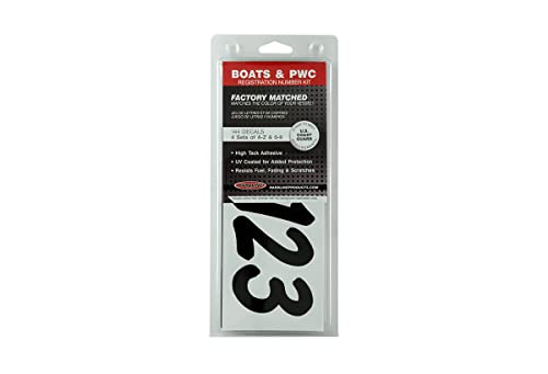 Hardline Products Series 400 Factory Matched 3-Inch Boat & PWC Registration Number Kit, Solid Black - BLK400EC