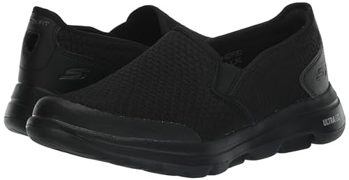 Skechers Men's Gowalk 5-Elastic Stretch Athletic Slip-on Casual Loafer Walking Shoe Sneaker, Black, 10