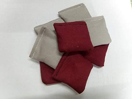 2 inch mini cornhole bags Maroon and Grey Set of 8