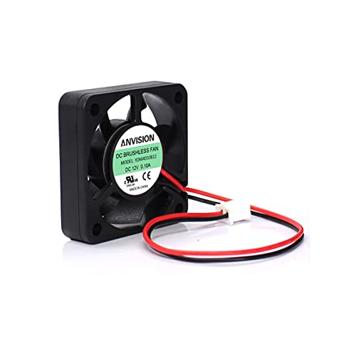 ANVISION 2-Pack 40mm x 10mm DC 12V Brushless Cooling Fan, Dual Ball Bearing, YDM4010B12