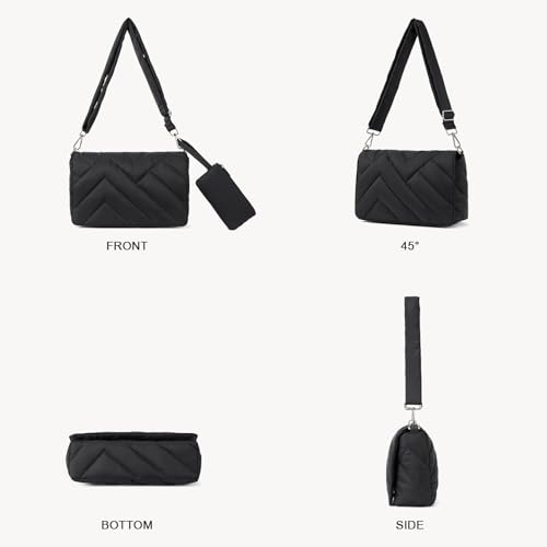 BOSTANTEN Quilted Crossbody Bags for Women Puffer Bag Designer Purse Lightweight Shoulder Handbags